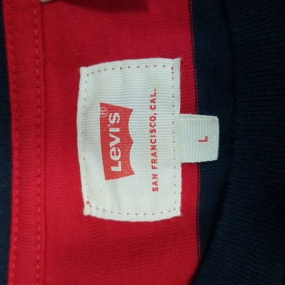 (L) Levi's Casual Stripes Comfy Lightweight Loungewear Loose Casual Color Block - Picture 3 of 11